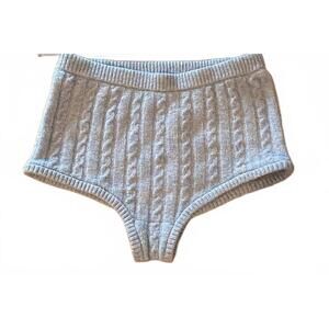 Out From Under Cable Knit Lounge Shorts Blue Cozy Sleepwear